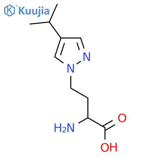 2-amino-4-4-(propan-2-yl)-1H-pyrazol-1-ylbutanoic acid structure