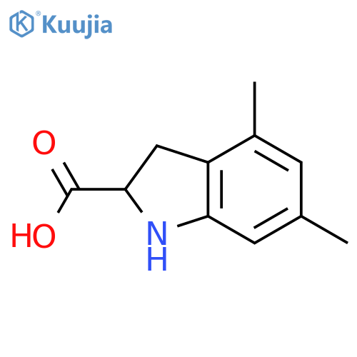 4,6-dimethyl-2,3-dihydro-1H-indole-2-carboxylic acid structure