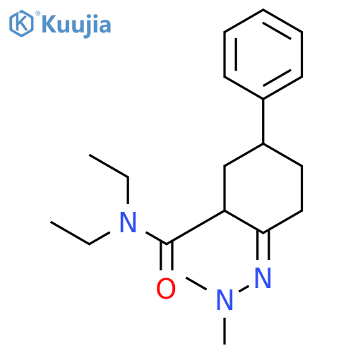 Cyclohexanecarboxamide, 2-(2,2-dimethylhydrazinylidene)-N,N-diethyl-5-phenyl- structure