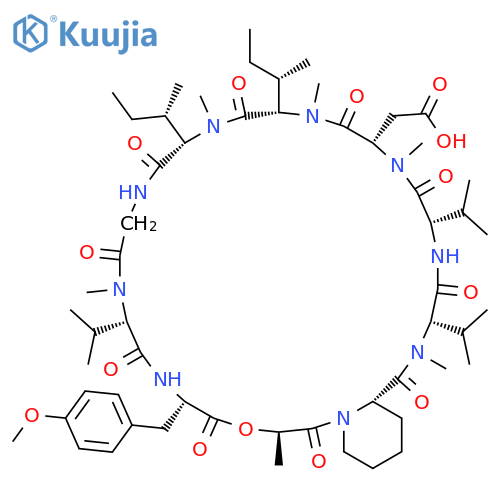 L-Tyrosine,N-[N-[N-[N-[N-[N-[N-[N-[[1-(2-hydroxy-1-oxopropyl)-L-2-piperidinyl]carbonyl]-N-methyl-L-valyl]-L-valyl]-N-methyl-L-a-aspartyl]-N-methyl-L-isoleucyl]-N-methyl-L-isoleucyl]glycyl]-N-methyl-L-valyl]-O-methyl-,d1-lactone, (R)- (9CI) structure