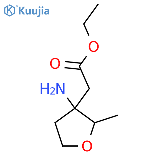 ethyl 2-(3-amino-2-methyloxolan-3-yl)acetate structure