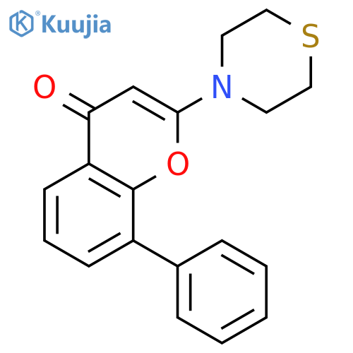 4H-1-Benzopyran-4-one, 8-phenyl-2-(4-thiomorpholinyl)- structure