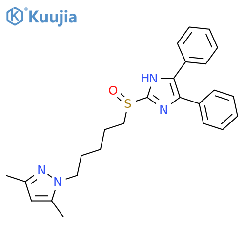 1H-Pyrazole,1-[5-[(S)-(4,5-diphenyl-1H-imidazol-2-yl)sulfinyl]pentyl]-3,5-dimethyl- structure