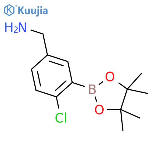 5-(Aminomethyl)-2-chlorophenylboronic Acid Pinacol Ester structure
