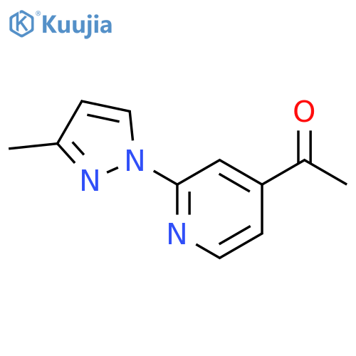 1-2-(3-methyl-1H-pyrazol-1-yl)pyridin-4-ylethan-1-one structure