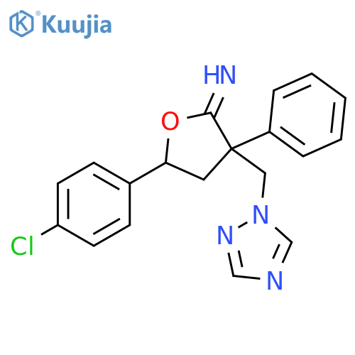 5-(4-Chlorophenyl)dihydro-3-phenyl-3-(1H-1,2,4-triazol-1-ylmethyl)-2(3H)-furanimine (Racemic) structure