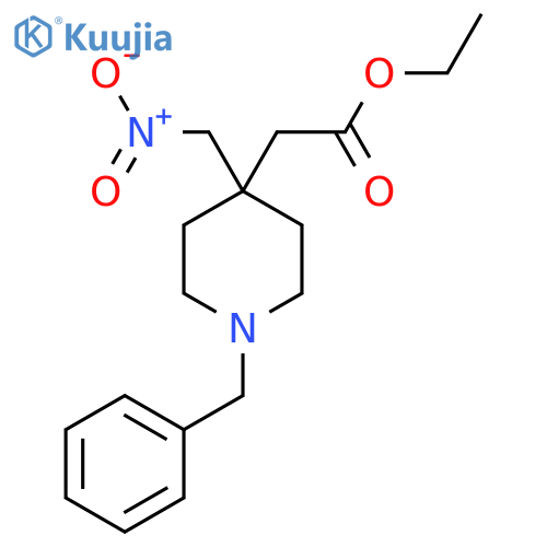 (1-Benzyl-4-nitromethyl-piperidin-4-yl)-acetic acid ethyl ester structure