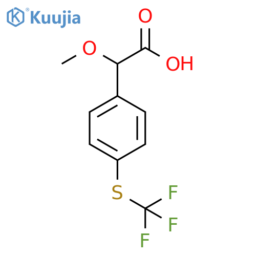 2-methoxy-2-{4-(trifluoromethyl)sulfanylphenyl}acetic acid structure