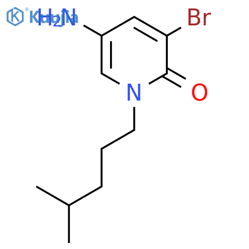 5-amino-3-bromo-1-(4-methylpentyl)-1,2-dihydropyridin-2-one structure