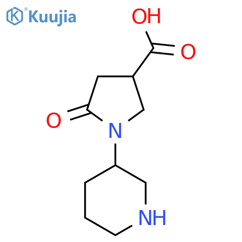 5-Oxo-1-(piperidin-3-yl)pyrrolidine-3-carboxylic acid structure