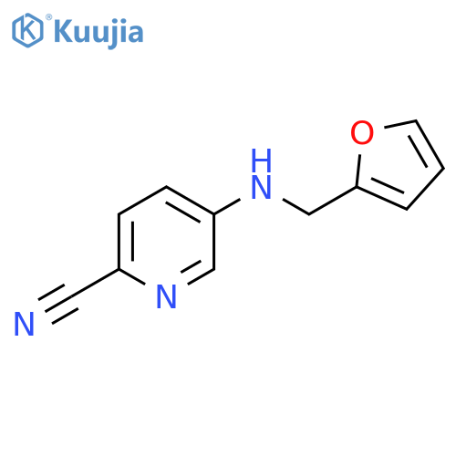 5-{(furan-2-yl)methylamino}pyridine-2-carbonitrile structure