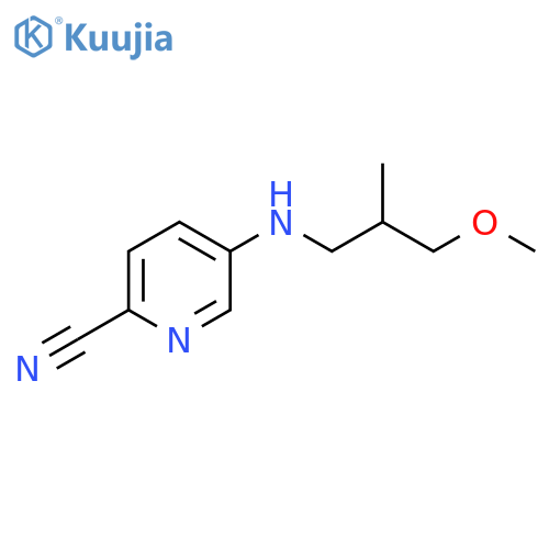 5-(3-methoxy-2-methylpropyl)aminopyridine-2-carbonitrile structure