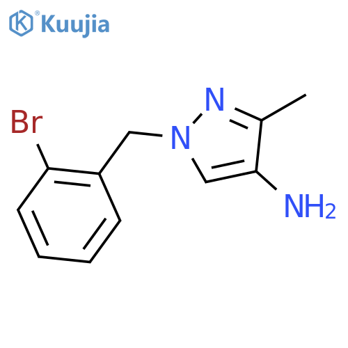 1-(2-bromophenyl)methyl-3-methyl-1H-pyrazol-4-amine structure