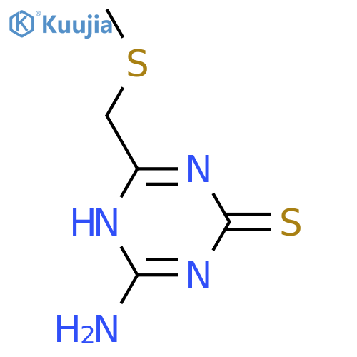 1,3,5-Triazine-2(1H)-thione, 6-amino-4-[(methylthio)methyl]-  structure