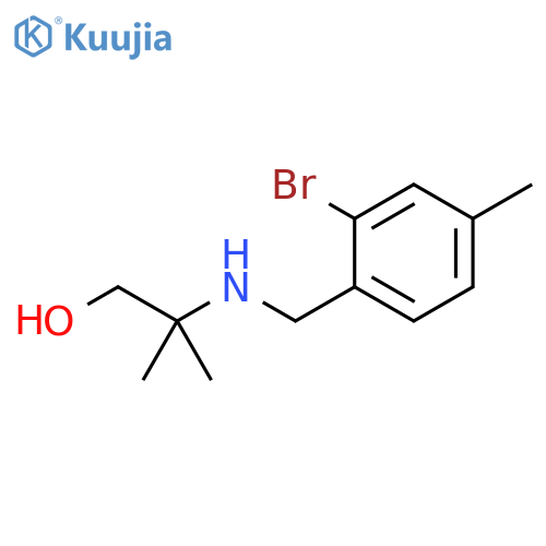 2-{(2-bromo-4-methylphenyl)methylamino}-2-methylpropan-1-ol structure