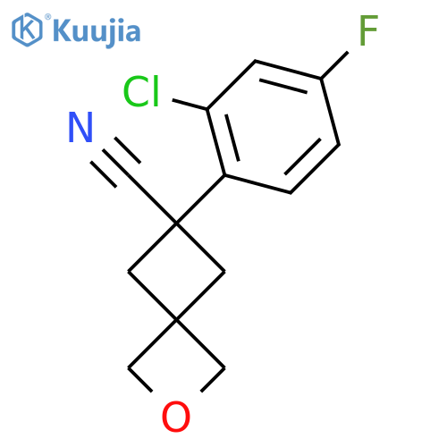 6-(2-chloro-4-fluorophenyl)-2-oxaspiro3.3heptane-6-carbonitrile structure
