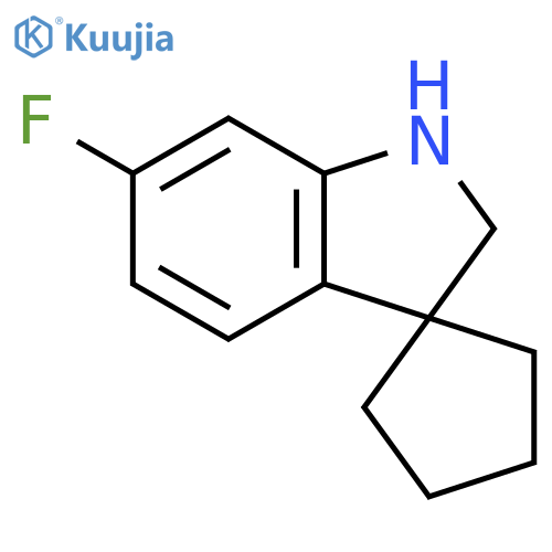 Spiro[cyclopentane-1,3'-[3H]indole], 6'-fluoro-1',2'-dihydro- structure