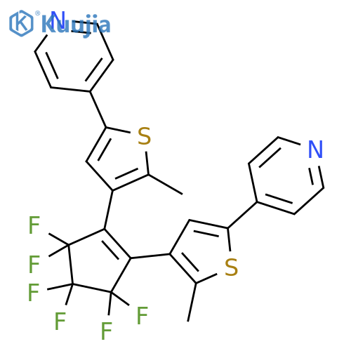 4,4'-(3,3,4,4,5,5-Hexafluoro-1-cyclopentene-1,2-diyl)bis(5-methyl-4,2-thiophenediyl)bispyridine structure