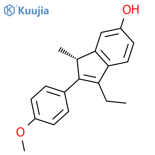 1H-Inden-6-ol,3-ethyl-2-(4-methoxyphenyl)-1-methyl-, (1R)- structure