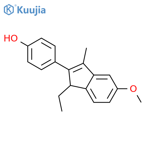 Phenol,4-[(1R)-1-ethyl-5-methoxy-3-methyl-1H-inden-2-yl]- structure