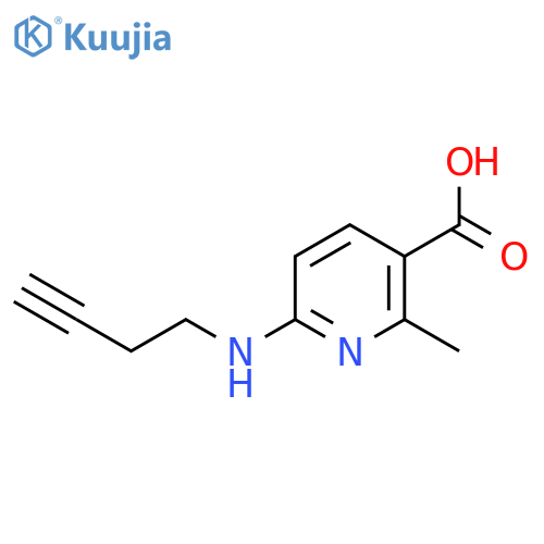 6-(but-3-yn-1-yl)amino-2-methylpyridine-3-carboxylic acid structure