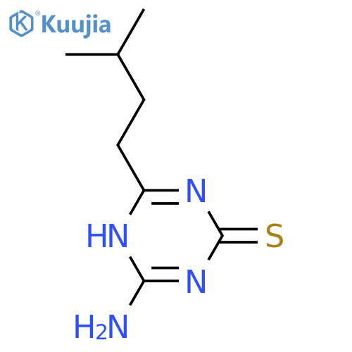 1,3,5-Triazine-2(1H)-thione, 6-amino-4-(3-methylbutyl)-  structure