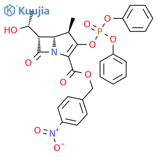 (4R,5S,6S)-4-Nitrobenzyl 3-((diphenoxyphosphoryl)oxy)-6-((R)-1-hydroxyethyl)-4-methyl-7-oxo-1-azabicyclo[3.2.0]hept-2-ene-2-carboxylate structure