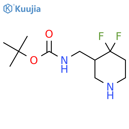 tert-butyl N-[(4,4-difluoro-3-piperidyl)methyl]carbamate structure