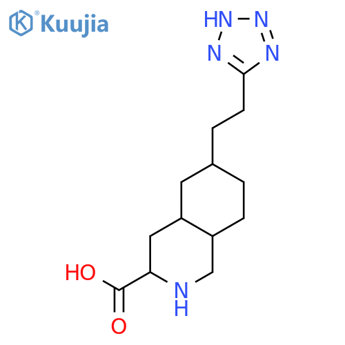 3-Isoquinolinecarboxylicacid, decahydro-6-[2-(2H-tetrazol-5-yl)ethyl]-, (3S,4aR,6R,8aR)- structure