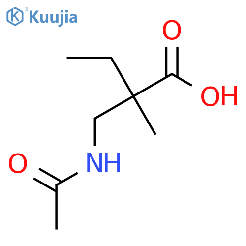 2-(Acetamidomethyl)-2-methylbutanoic acid structure