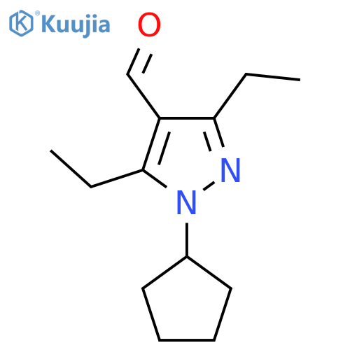 1-cyclopentyl-3,5-diethyl-1H-pyrazole-4-carbaldehyde structure