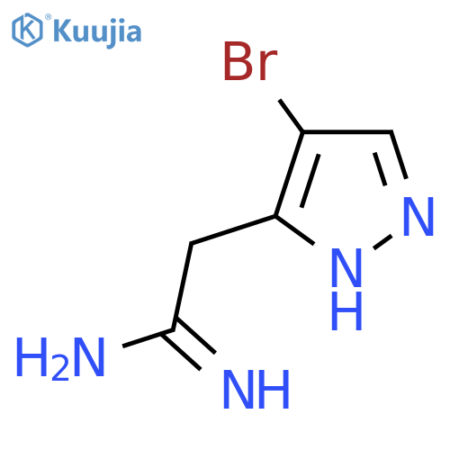 2-(4-bromo-1H-pyrazol-5-yl)ethanimidamide structure