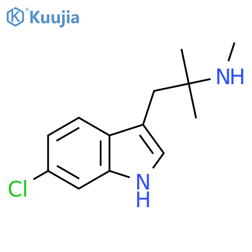 1-(6-chloro-1H-indol-3-yl)-2-methylpropan-2-yl(methyl)amine structure