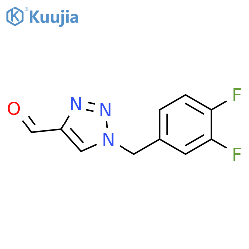 1-(3,4-difluorophenyl)methyl-1H-1,2,3-triazole-4-carbaldehyde structure