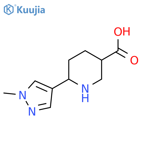 6-(1-methyl-1H-pyrazol-4-yl)piperidine-3-carboxylic acid structure