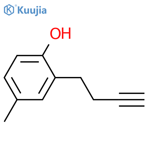 2-(but-3-yn-1-yl)-4-methylphenol structure