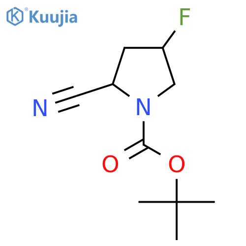 tert-butyl 2-cyano-4-fluoropyrrolidine-1-carboxylate structure
