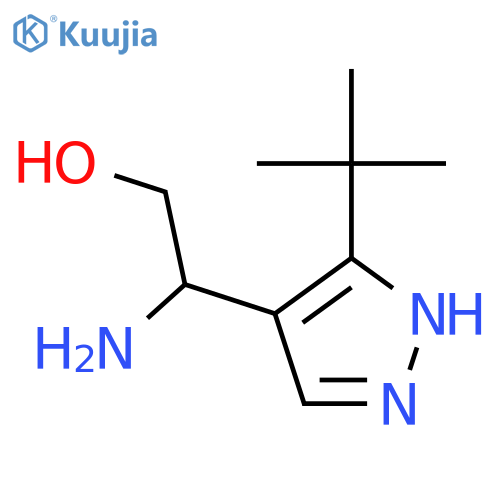 2-amino-2-(3-tert-butyl-1H-pyrazol-4-yl)ethan-1-ol structure