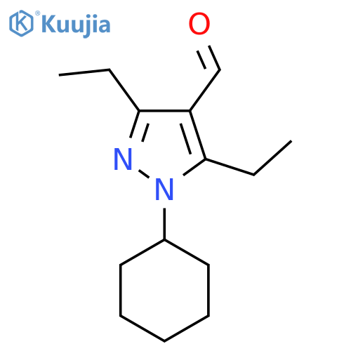 1-cyclohexyl-3,5-diethyl-1H-pyrazole-4-carbaldehyde structure