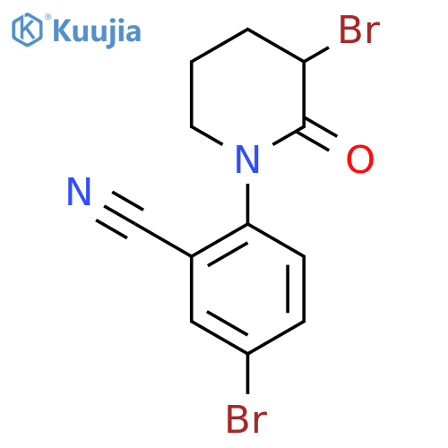 5-bromo-2-(3-bromo-2-oxopiperidin-1-yl)benzonitrile structure