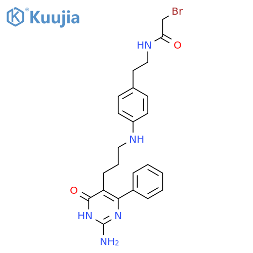 Acetamide,N-[2-[4-[[3-(2-amino-1,6-dihydro-6-oxo-4-phenyl-5-pyrimidinyl)propyl]amino]phenyl]ethyl]-2-bromo- structure