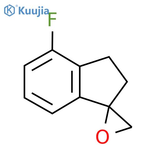 4-fluoro-2,3-dihydrospiroindene-1,2'-oxirane structure