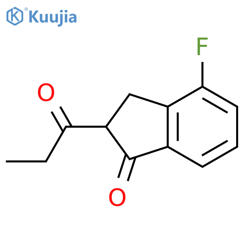 4-fluoro-2-propanoyl-2,3-dihydro-1H-inden-1-one structure