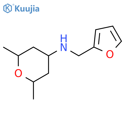 N-(furan-2-yl)methyl-2,6-dimethyloxan-4-amine structure