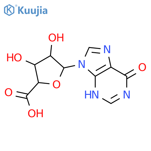 b-D-Ribofuranuronic acid,1-deoxy-1-(1,6-dihydro-6-oxo-9H-purin-9-yl)- structure