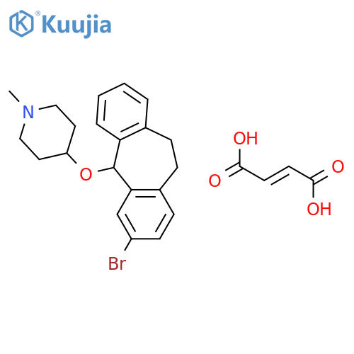 4-[(3-bromo-10,11-dihydro-5H-dibenzo[a,d][7]annulen-5-yl)oxy]-1-methylpiperidine (2Z)-but-2-enedioate structure