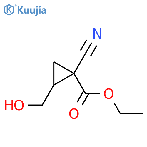 Ethyl 1-cyano-2-(hydroxymethyl)cyclopropane-1-carboxylate structure