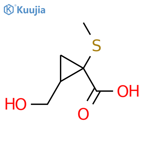 2-(Hydroxymethyl)-1-(methylsulfanyl)cyclopropane-1-carboxylic acid structure