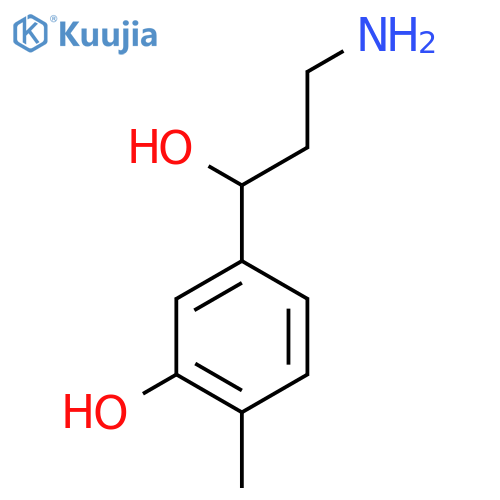 5-(3-amino-1-hydroxypropyl)-2-methylphenol structure