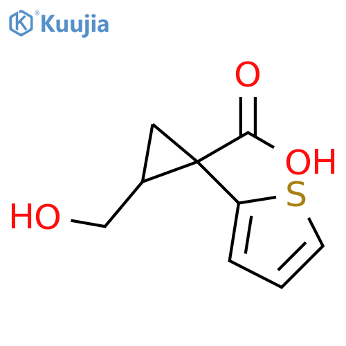 Cyclopropanecarboxylic acid, 2-(hydroxymethyl)-1-(2-thienyl)- structure
